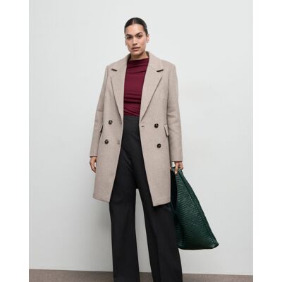 Mango Wool Mix Double Breasted Coat Brown Xl Female Mango Wool Mix Double Breasted Coat Brown Xl Female