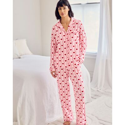 Chelsea Peers Classic Long Button Up Set Pink 24 Female Chelsea Peers Classic Long Button Up Set Pink 24 Female