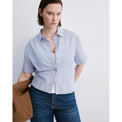 Mango Short Sleeve Striped Shirt Blue Stripe 12 Female Mango Short Sleeve Striped Shirt Blue Stripe 12 Female
