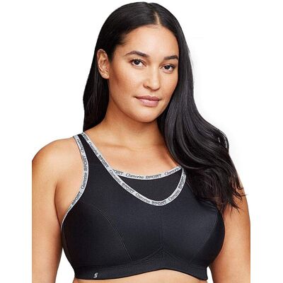 Glamorise Black Sports Bra with Mesh and Adjustable Straps - Sports Bra Glamorise Black Sports Bra with Mesh and Adjustable Straps - Sports Bra