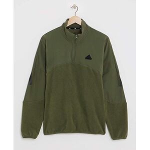 adidas 3 Stripes 1/4 Zip Olive S34/37 male adidas 3 Stripes 1/4 Zip Olive S34/37 male