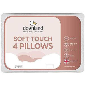Downland Soft Touch Pack of 4 Pillows White PACK 4 Downland Soft Touch Pack of 4 Pillows White PACK 4