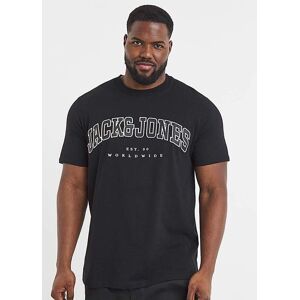 Jack & Jones Caleb Logo T-Shirt - Black Black 5XL(62) male Jack & Jones Caleb Logo T-Shirt - Black Black 5XL(62) male