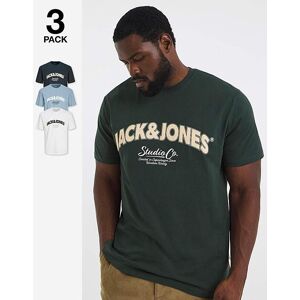 Jack & Jones Bronx Logo T-Shirt 3 Pack Multi 2XL(53) male Jack & Jones Bronx Logo T-Shirt 3 Pack Multi 2XL(53) male