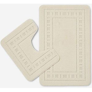 Catherine Lansfield Armoni Bath and Pedestal Mat Set Cream ONE SIZE Catherine Lansfield Armoni Bath and Pedestal Mat Set Cream ONE SIZE
