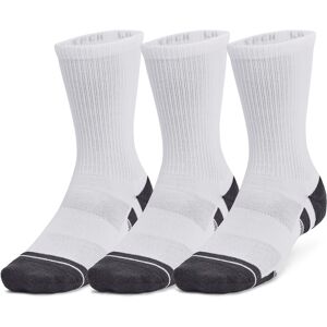 Under Armour Performance Tech 3pk Socks White/Grey Large male Under Armour Performance Tech 3pk Socks White/Grey Large male