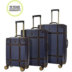 Rock Vintage 3pc Suitcase Set Navy 3-Piece Set Rock Vintage 3pc Suitcase Set Navy 3-Piece Set