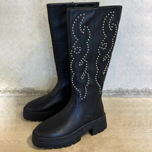 Women's Leather Black Studded Boot, Size UK 3 by Never Fully Dressed