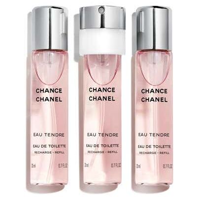 Chanel Chance Eau Tendre De Toilette Twist & Spray 3x20ml Refill Chanel Chance Eau Tendre De Toilette Twist & Spray 3x20ml Refill