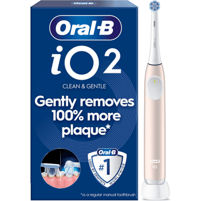 Oral-B iO2 Pink Electric Toothbrush - Micro-vibrations - Professional Clean - Toothbrush + 2-4 Heads Oral-B iO2 Pink Electric Toothbrush - Micro-vibrations - Professional Clean - Toothbrush + 2-4 Heads