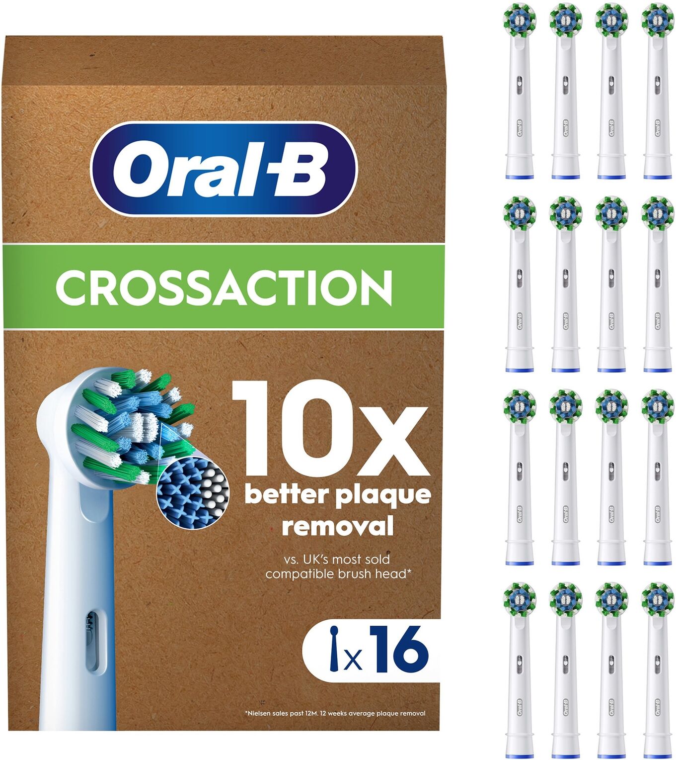 Oral-B Oral B Cross Action Brush Heads - 16 Pack White