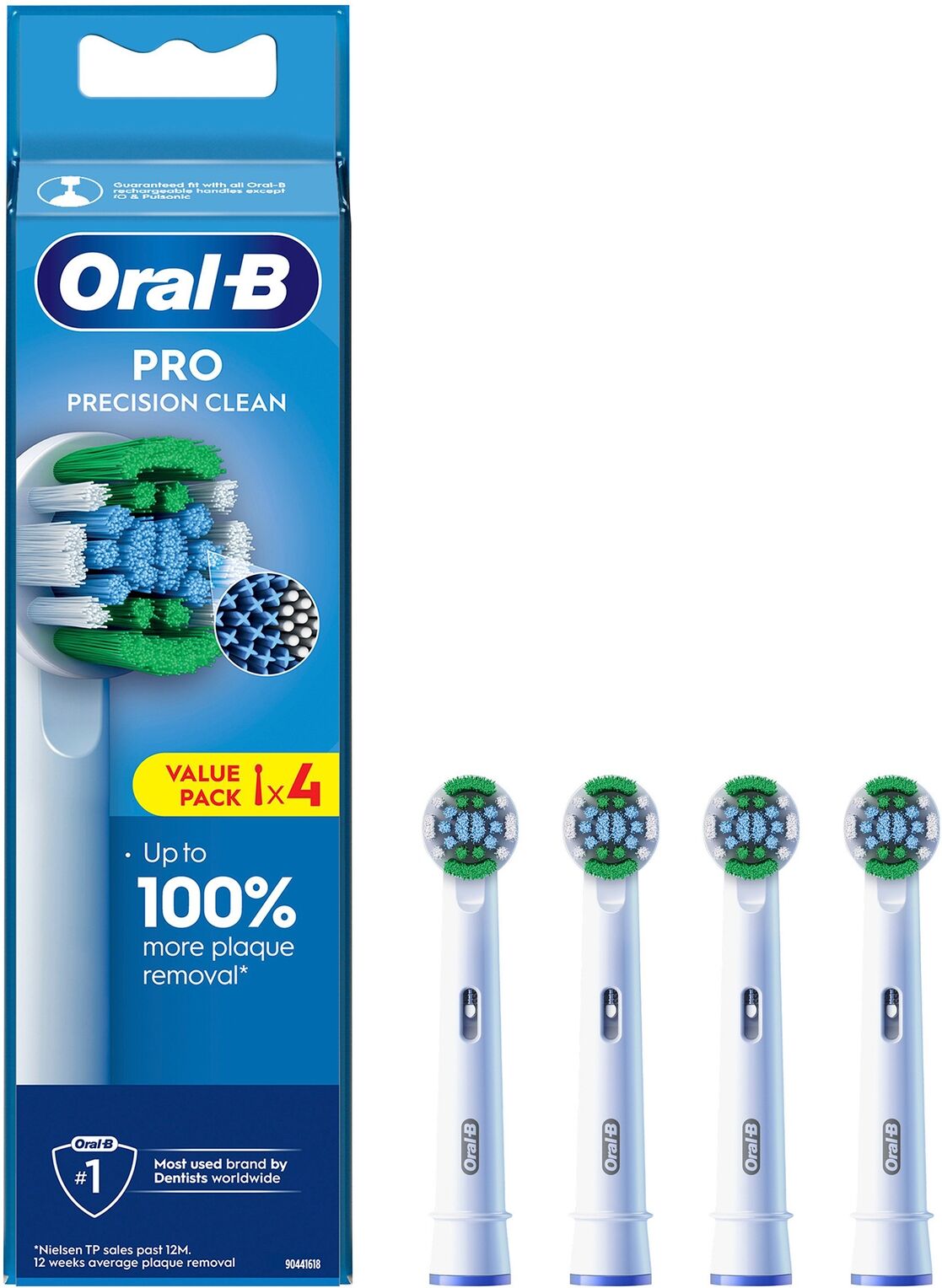 Oral-B Oral B Precision Clean White Toothbrush Heads - Pack of 4 Counts