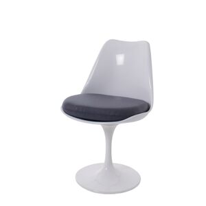 Domini dining chair Tulip chair No arms white- coated aluminium base, glossy ABS plastic seat, fabric cushion