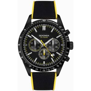 Sekonda Sekonda Velocity Chronograph Men's Watch   Black Stainless Steel Case & Black Canvas Strap with Black Dial   30018