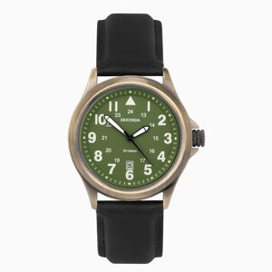 Sekonda Sekonda Altitude Men's Watch   Bronze Alloy Case & Black Leather Strap with Green Dial   30103