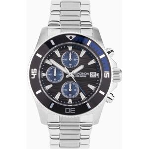 Sekonda Sekonda Pacific Wave Chronograph Men's Watch   Silver Stainless Steel Case & Bracelet with Black Dial   30116