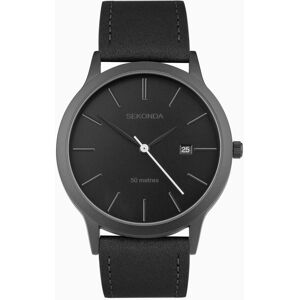 Sekonda Sekonda Bergen Men's Watch   Black Alloy Case & Black Leather Strap with Black Dial   30134