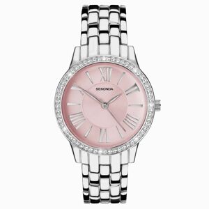 Sekonda Sekonda Charlotte Ladies Watch   Silver Case & Alloy Bracelet with Pink Dial   40477