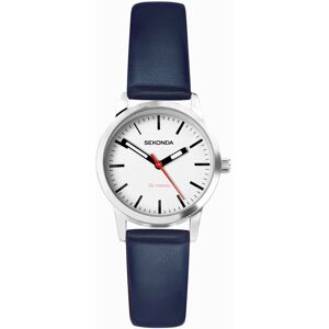 Sekonda Sekonda Nordic Ladies Watch   Silver Case & Blue Leather Strap with White Dial   40484