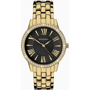 Sekonda Sekonda Charlotte Ladies Watch   Gold Alloy Case & Bracelet with Black Dial   40562