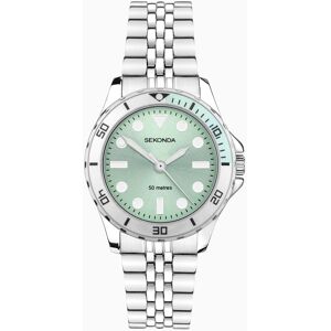 Sekonda Sekonda Balearic Ladies Watch   Silver Alloy Case & Stainless Steel Bracelet with Green Dial   40565