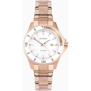 Sekonda Sekonda Pacific Wave Ladies Watch   Rose Gold Stainless Steel Case & Bracelet with Silver-White Dial   40571