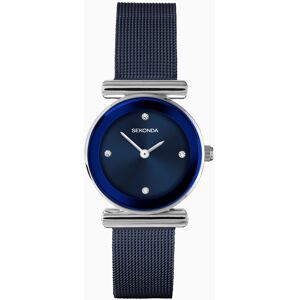 Sekonda Sekonda Ava Ladies Watch   Silver Alloy Case & Blue Stainless Steel Mesh Bracelet with Blue Dial   40583