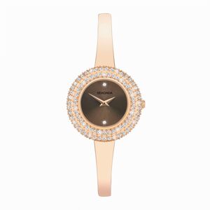 Sekonda Sekonda Radiance Ladies Watch   Rose Gold Brass Case & Bracelet with Brown Dial   40589