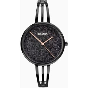 Sekonda Sekonda Stardust Ladies Watch   Black Alloy Case & Bracelet with Black Dial   40593