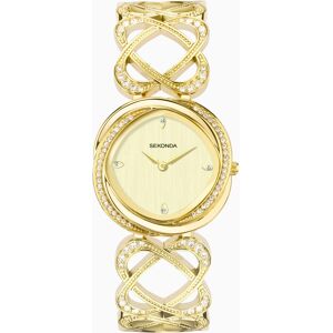 Sekonda Sekonda Hidden Hearts Ladies Watch   Gold Alloy Case & Bracelet with Champagne Dial   40601