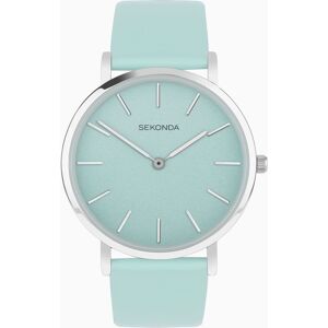 Sekonda Sekonda Minimal Ladies Watch   Silver Alloy Case & Green Leather Strap with Green Dial   40608