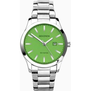 Sekonda Sekonda Taylor Ladies Neon Watch   Silver Alloy Case & Stainless Steel Bracelet with Neon Green Dial   40615