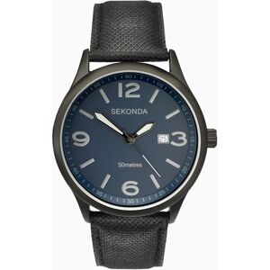 Sekonda Sekonda Pilot Men's Watch   Black Case & Nylon Strap with Blue Dial   1369