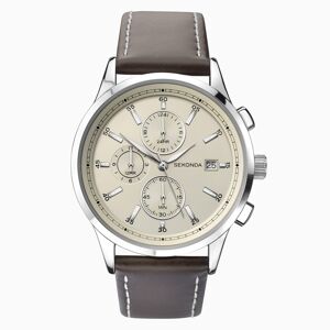 Sekonda Sekonda Men's Watch   Silver Case & Leather Strap with Champagne Dial   1394
