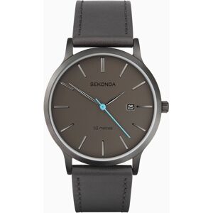 Sekonda Sekonda Bergen Men's Watch   Black Case & Leather Upper Strap with Grey Dial   1844