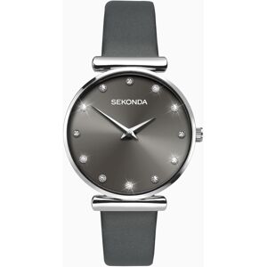 Sekonda Sekonda Ladies Watch   Silver Case & Leather Strap with  Grey Dial   2470