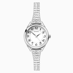 Sekonda Sekonda Easy Reader Ladies Watch   Silver Case & Stainless Steel Bracelet with White Dial   2638