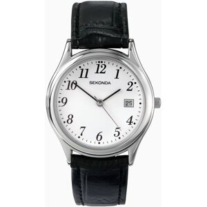 Sekonda Sekonda Easy Reader Men's Watch   Silver Case & Leather Upper Strap with White Dial   3473