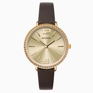 Sekonda Sekonda Ladies Watch   Gold Case & Leather Upper Strap with Champagne Dial   40076