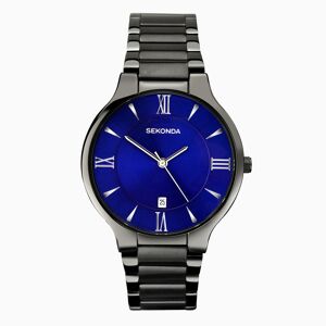 Sekonda Sekonda Classic Men's Watch   Gun Metal Case & Stainless Steel Bracelet with Blue Dial   1140