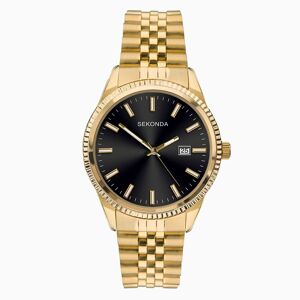 Sekonda Sekonda King Men's Watch   Gold Case & Stainless Steel Bracelet with Black Dial   1642