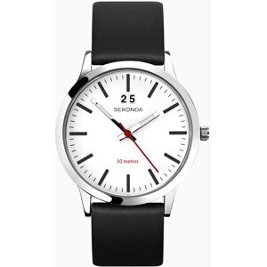 Sekonda Sekonda Nordic Men's Watch   Silver Case & Black Leather Strap with White Dial   1939