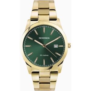 Sekonda Sekonda Taylor Men's Watch   Gold Case & Stainless Steel Bracelet with Green Dial   1996