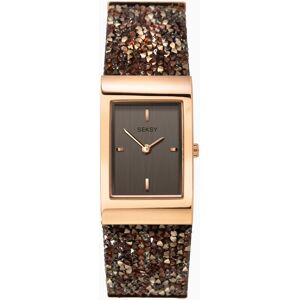 Seksy Seksy Rocks® Ladies Dress Watch   Rose Gold Case & Brass Bracelet with Grey Dial   2706