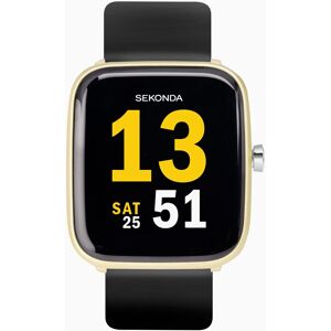 Sekonda Sekonda Motion Smart Watch   Gold Case & Black Silicone Strap   30053