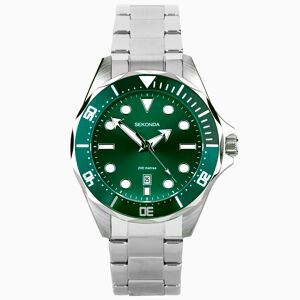 Sekonda Sekonda Hudson Men's Watch   Stainless Steel Case & Bracelet with Green Dial   30096