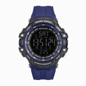 Sekonda Sekonda Crossfell Digital Men’s Watch   Black Plastic Case & Blue Strap with Black LCD Display   30164
