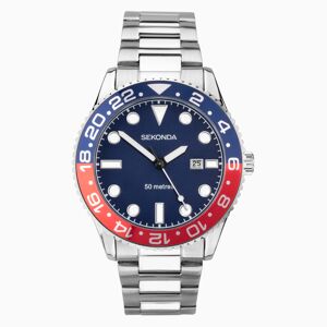 Sekonda Sekonda Ocean Men’s Watch   Silver Alloy Case & Stainless Steel Bracelet with Blue Dial   30196