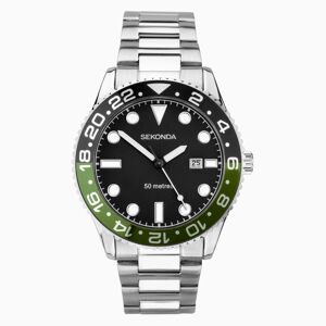 Sekonda Sekonda Ocean Men’s Watch   Silver Alloy Case & Stainless Steel Bracelet with Black Dial   30197