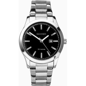 Sekonda Sekonda Taylor Ladies Watch   Silver Case & Stainless Steel Bracelet with Black Dial   40364